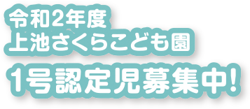 令和2年度上池さくらこども園1号認定児募集中!